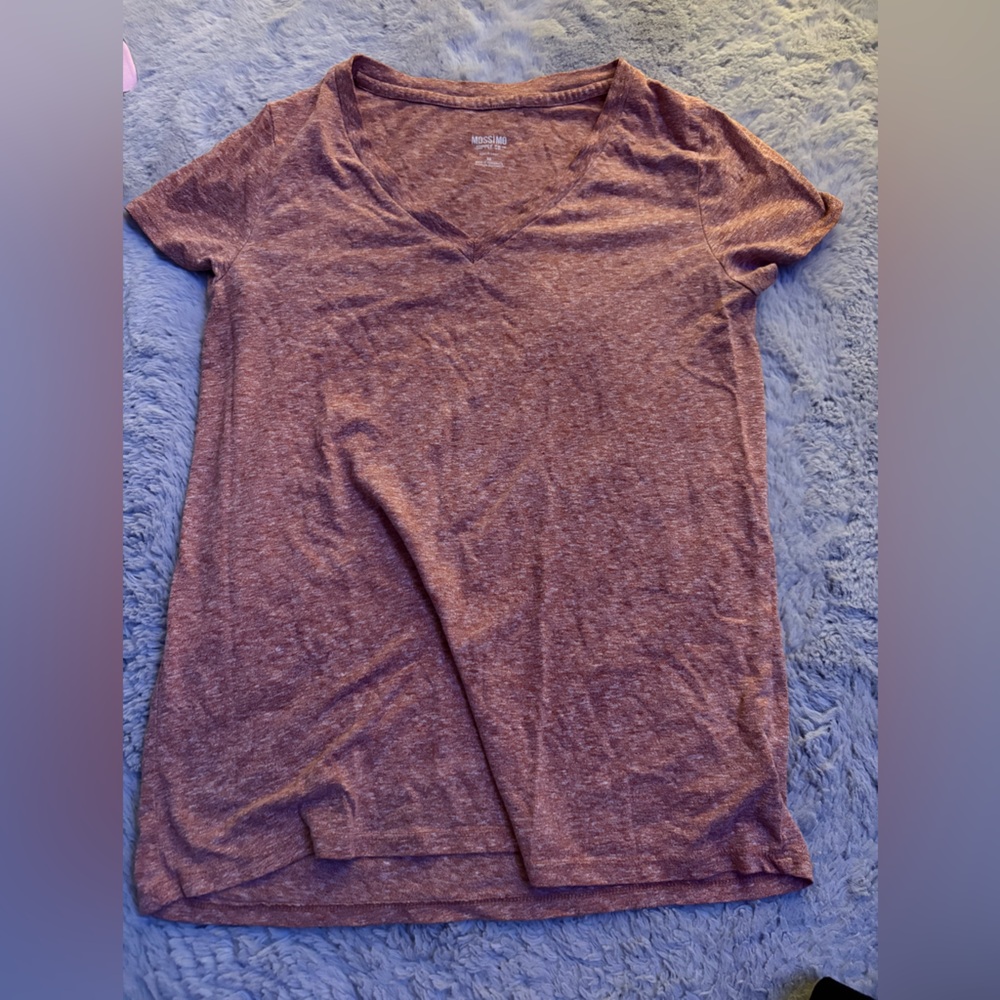Mossimo Supply Co. Maroon Heathered Tee